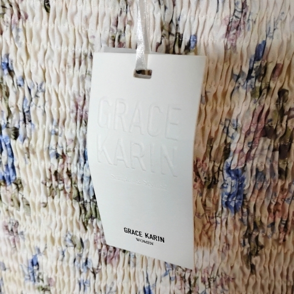 Grace Karin Floral Smocked Mermaid Ruffled Sun Dress  NEW - Picture 9 of 10